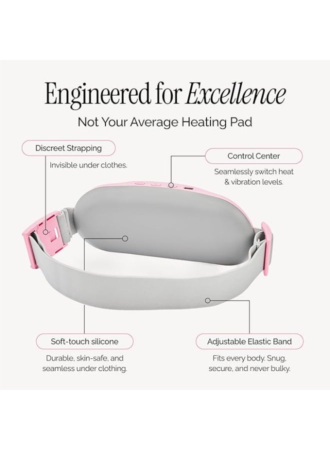 حزام التدفئة والتدليك اللاسلكي لتخفيف آلام الدورة الشهرية - جهاز محمول لتدفئة البطن والظهر بـ 3 مستويات حرارة - قابل لإعادة الشحن والارتداء - Image 3
